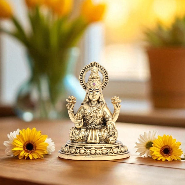 Gold-polished Lakshmi Idol